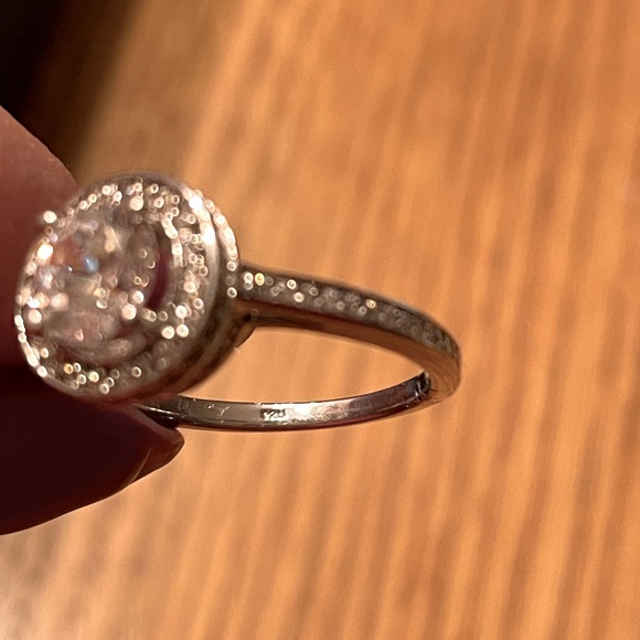 Sterling silver Diamonique Halo ring size 7.5 - Picture 9 of 9